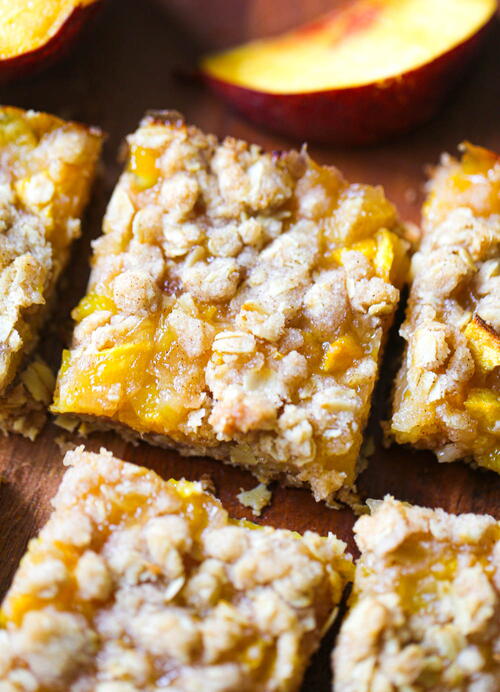 Oatmeal Peach Crumble Bars