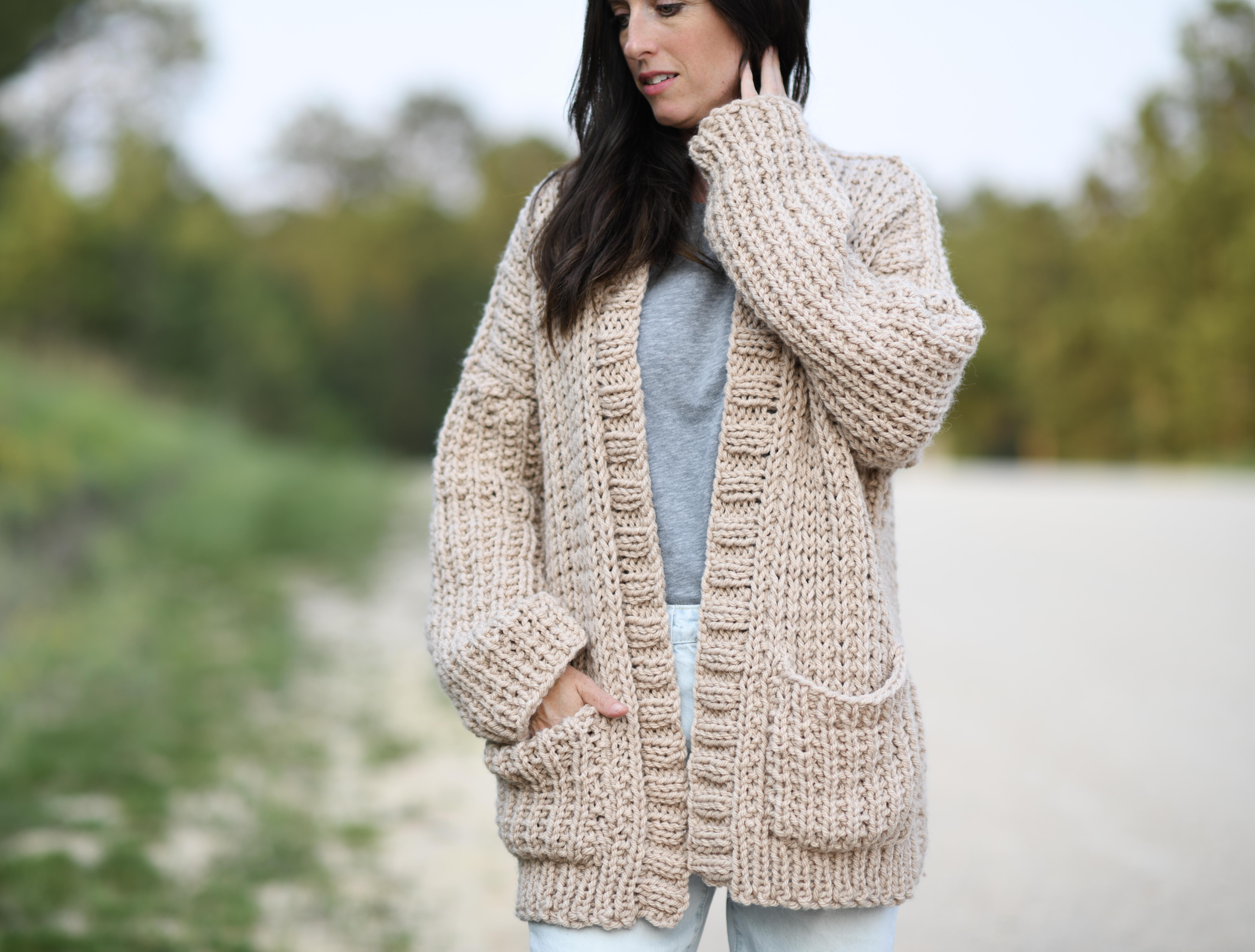 Big Comfy Ribbed Cardi Pattern | AllFreeKnitting.com