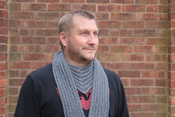 Men's Crochet Ribbed Bandana Scarf