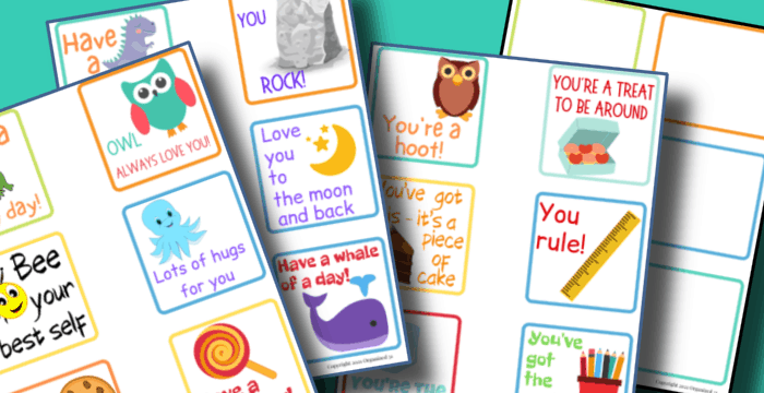 24 Free Lunch Box Notes For Kids | AllFreePaperCrafts.com