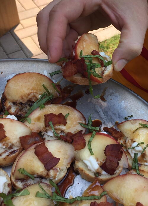 Honey Ricotta Peach Crostini