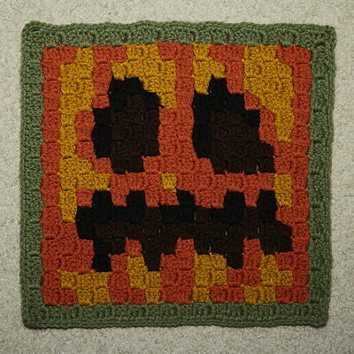 Minecraft Snow Golem (pumpkin) C2c Crochet Block