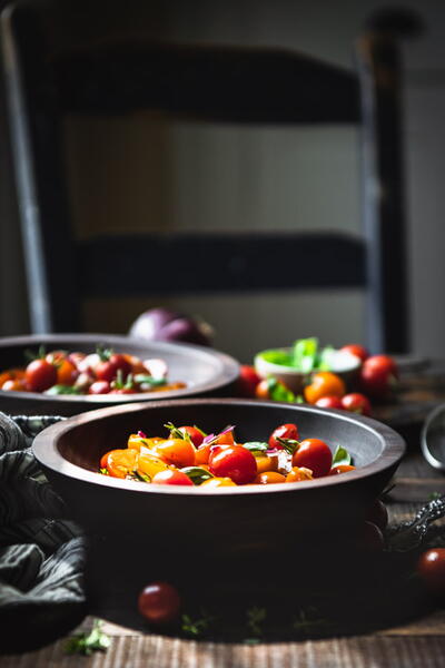 Tomato Salad With Basil And Balsamic