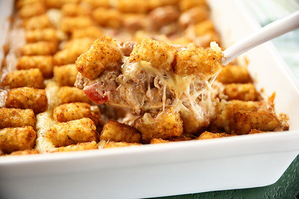 Southern Creole Tater Tot Casserole