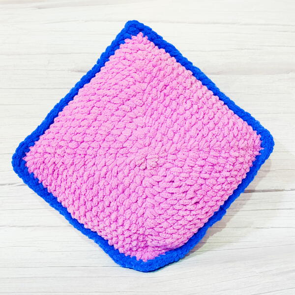 Cozy Square Crochet Plush Pillow