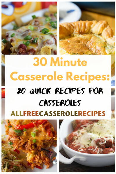 30 Minute Casserole Recipes 20 Quick Recipes for Casseroles