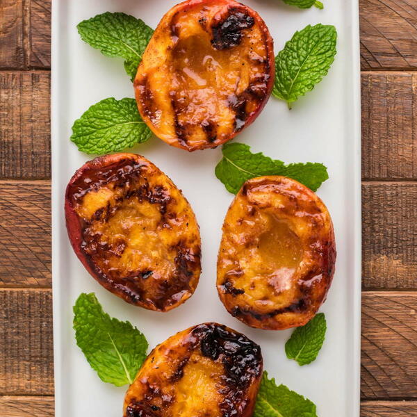 Maple Bourbon Grilled Peaches