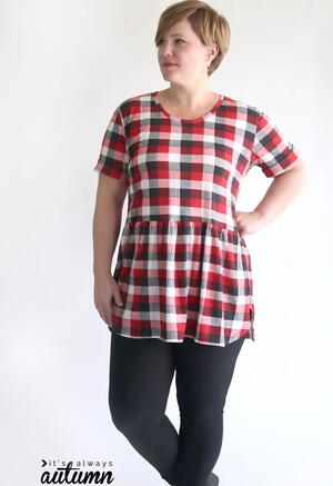 Easy Plaid Peplum Top