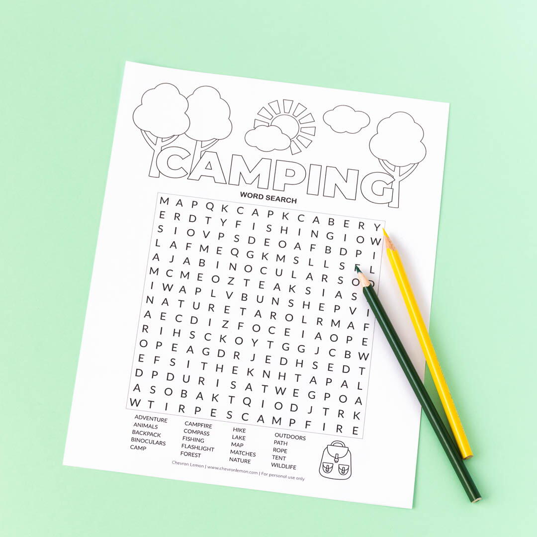 Printable Camping Word Search | AllFreeHolidayCrafts.com