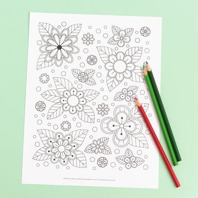 Printable Flowers Coloring Page
