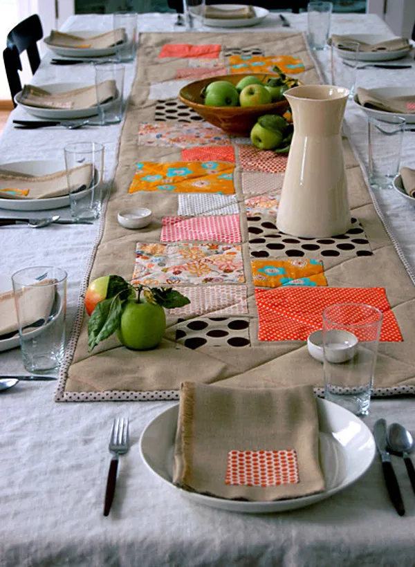 Modern Thanksgiving Table Topper | AllFreeSewing.com