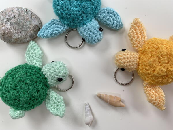 Small Crochet Turtle Keychain