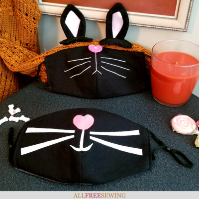 DIY Black Cat Face Mask Tutorial Amp Printable Template AllFreeSewing Com