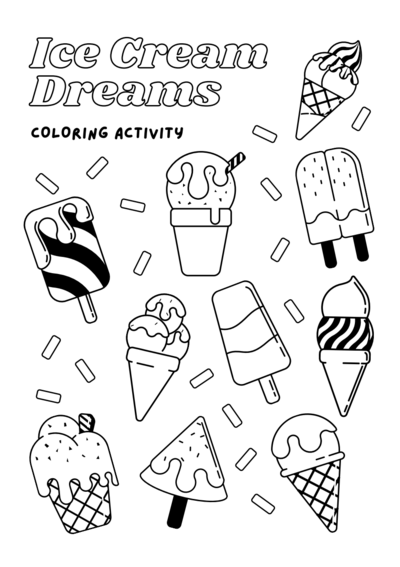 Ice Cream Cone Coloring Page