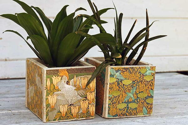 Art Nouveau Tile Planters