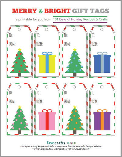 Merry & Bright Printable Gift Tags