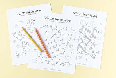 Printable Outer Space Mazes