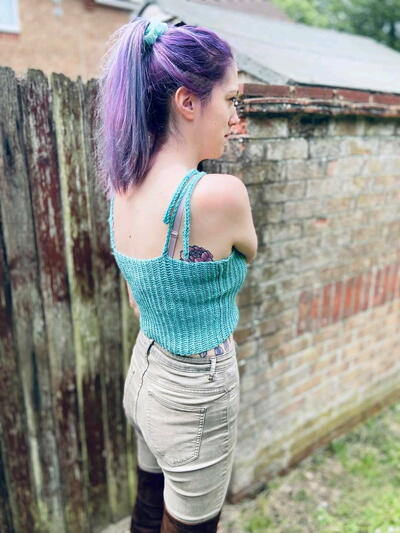 Knit Look Crochet Ribbed Top