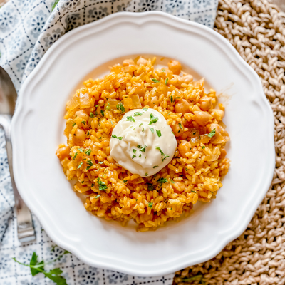 Spanish Onion Rice With Garlic Sauce | A Simply Delicious Recipe