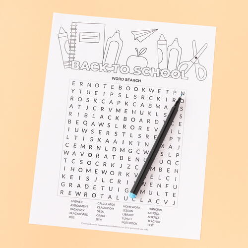 Printable Back To School Word Search