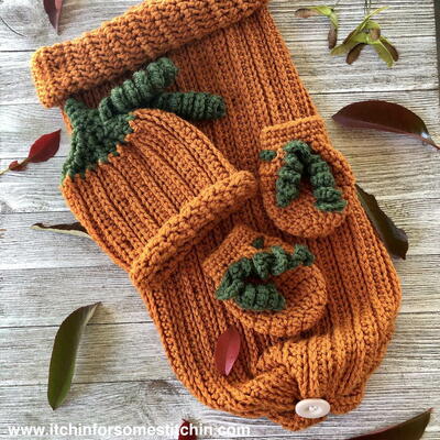 Crochet Pumpkin Baby Sleep Set