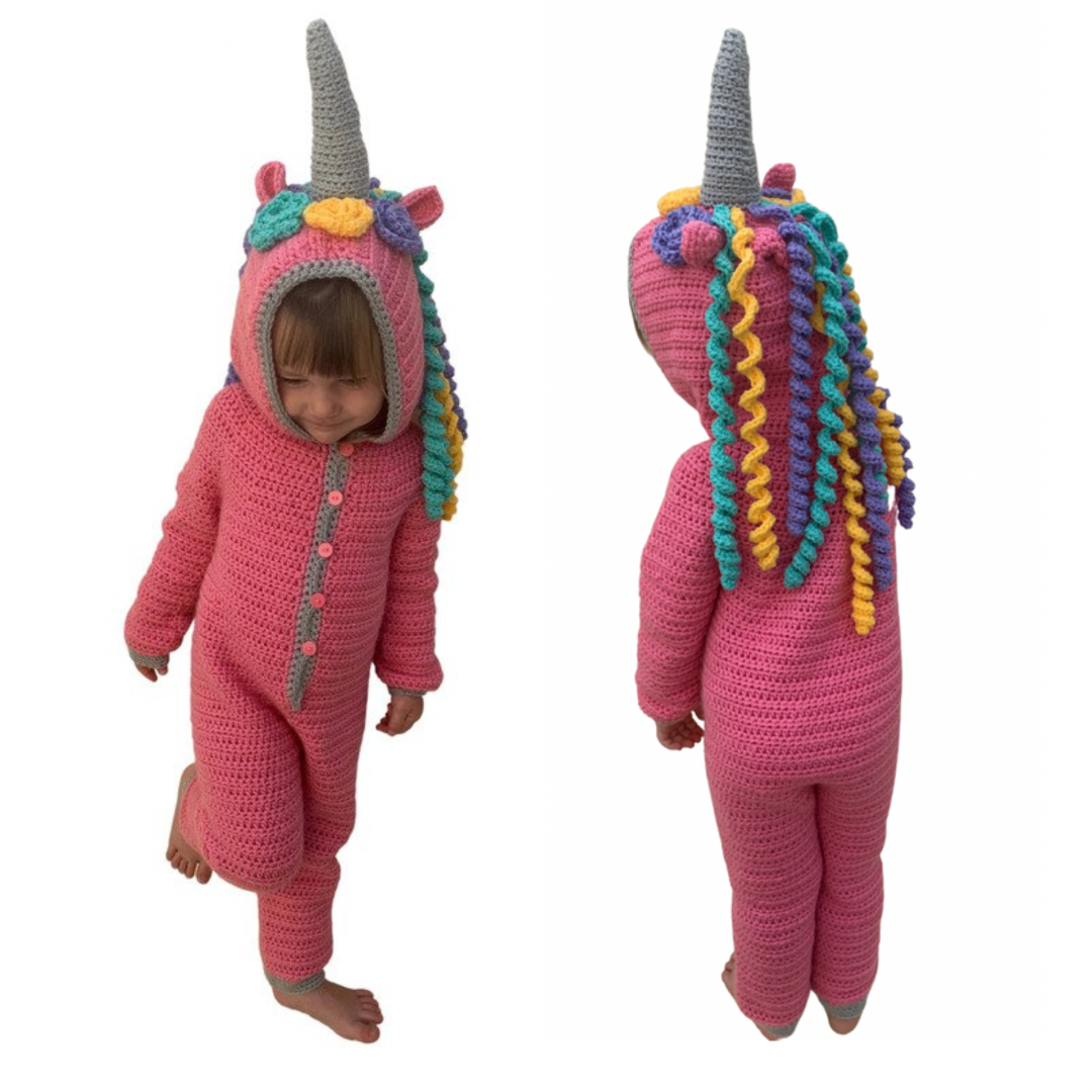 Python Onesies Unicorn Kids Onesie Pyjamas | AllFreeCrochet.com