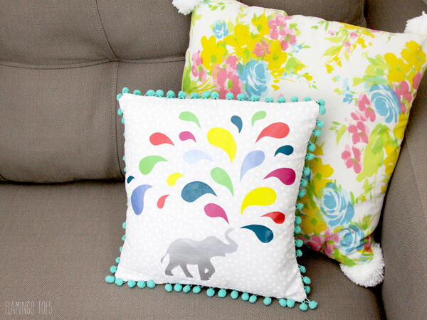 Wild Elephant DIY Pillow