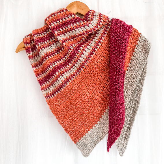 Autumn Meadow Asymmetrical Crochet Shawl