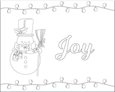 Peace, Love, & Joy Printable Christmas Cards to Color