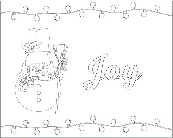 Peace Love and Joy Printable Christmas Cards to Color