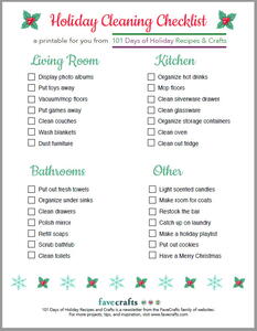 Printable Holiday Cleaning Checklist 