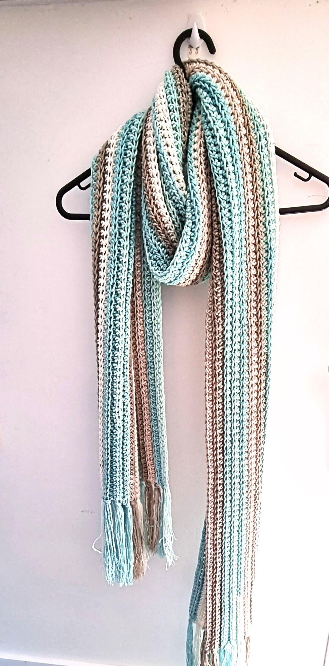 Ocean Breeze Crochet Scarf With Fringe | FaveCrafts.com