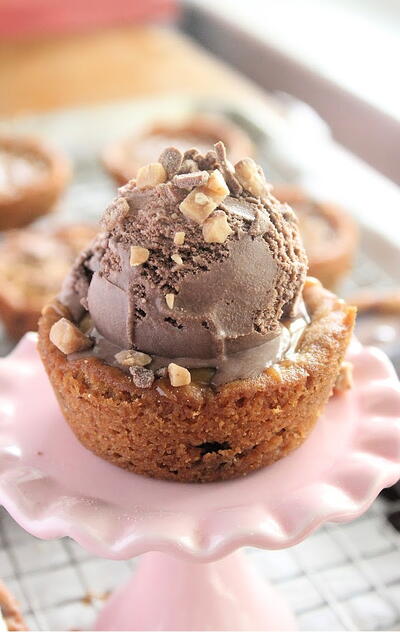 Caramel Filled Chocolate Chip Cookie Cups