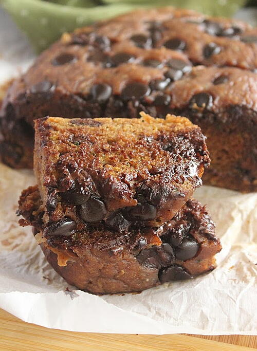 Slow Cooker Chocolate Chip Zucchini Banana Bread 