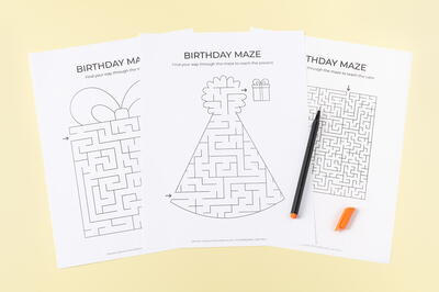 Printable Birthday Mazes