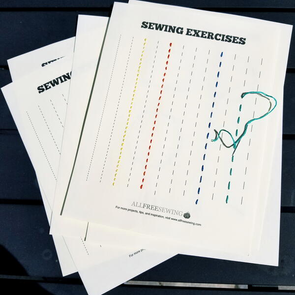Hand Sewing Practice Sheets PDFs (Free Printables) | AllFreeSewing.com Hand Sewing Practice Sheets PDFs (Free Printables) | AllFreeSewing.com
