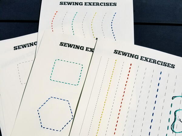 Hand Sewing Practice Sheets PDFs