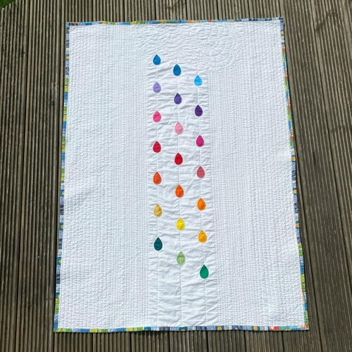 Rainbow Raindrops Baby Quilt