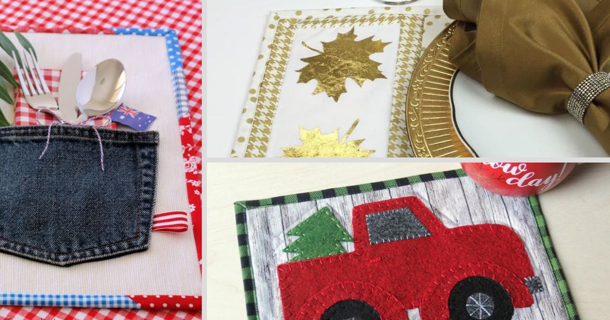 15 Holiday Placemat Patterns to Sew AllFreeSewingcom 15 holiday placemat patterns to sew