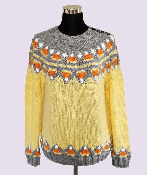 Candy Corn Sweater (adult Size) | AllFreeKnitting.com