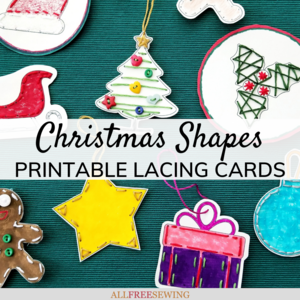Christmas Shapes Printable Lacing Cards