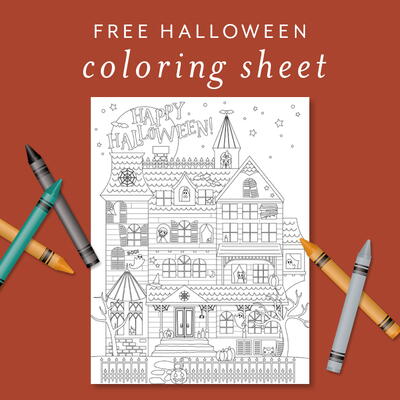 Free Printable Haunted Halloween House 