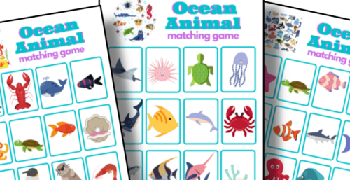 Ocean Animal Memory Matching Game