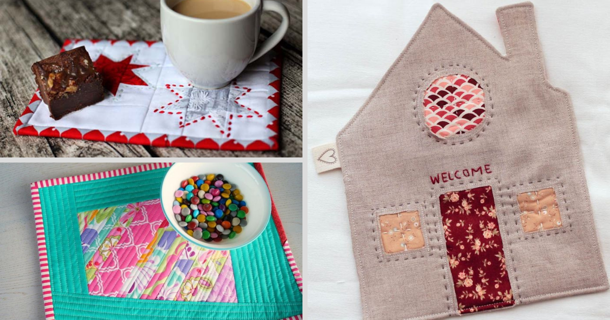 40 Free Mug Rug Patterns and Placemats AllFreeSewing quilted-christmas-mug-rug-pattern-free-tutorial-craftsy