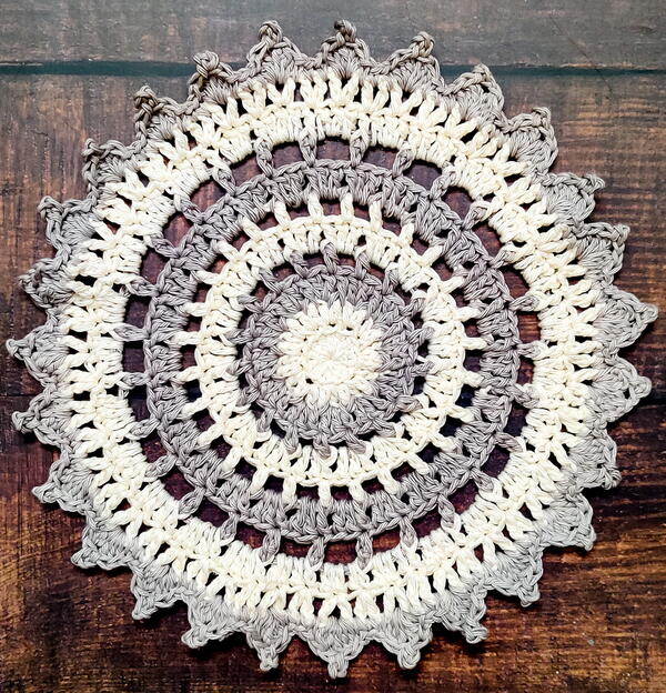 Two Shades Ombre Crochet Doily