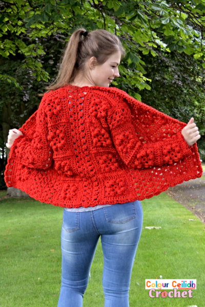 One Color Granny Square Cardigan Crochet Pattern