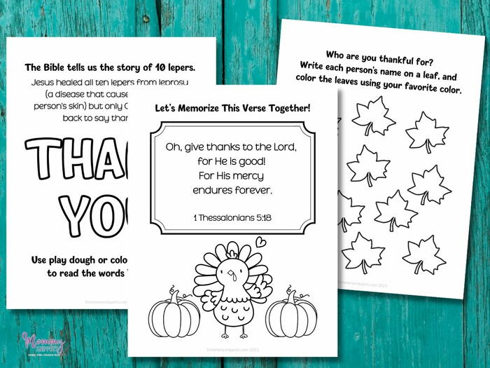 Thanksgiving Coloring Pages With Bible Verses For Kids And Activity ...