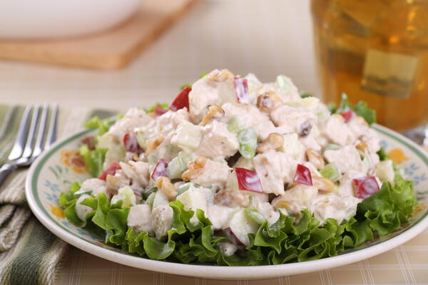 Iconic Chicken Salad Recipe With Fresh Fruit And Walnuts