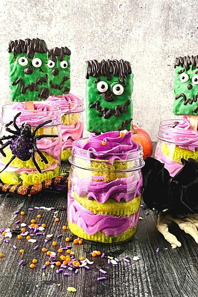 Frankenstein Cupcakes In A Jar