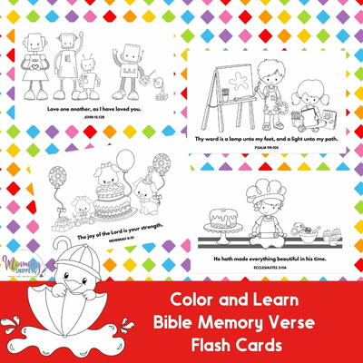 Color And Learn Bible Verse Flash Cards Printable Set For Kids